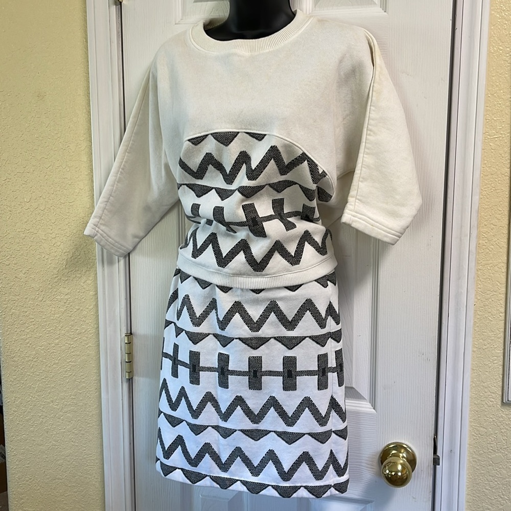 Awesome 80s, Vintage Top/Skirt fleece set.  XS